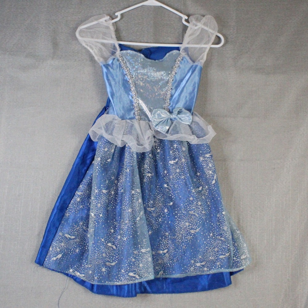 Disney Cinderella Dress Costume Size 4-6X Blue Silver Glitter Cottagecore Y2K